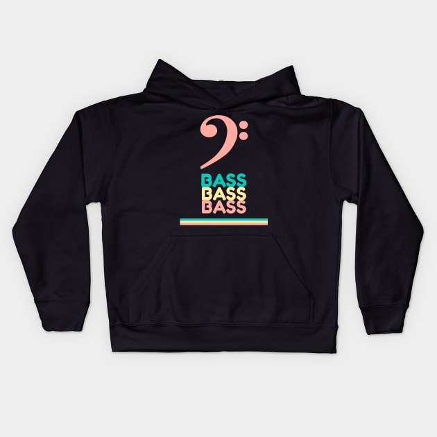 Bass pink bass clef Kids Hoodie by CSM Merch